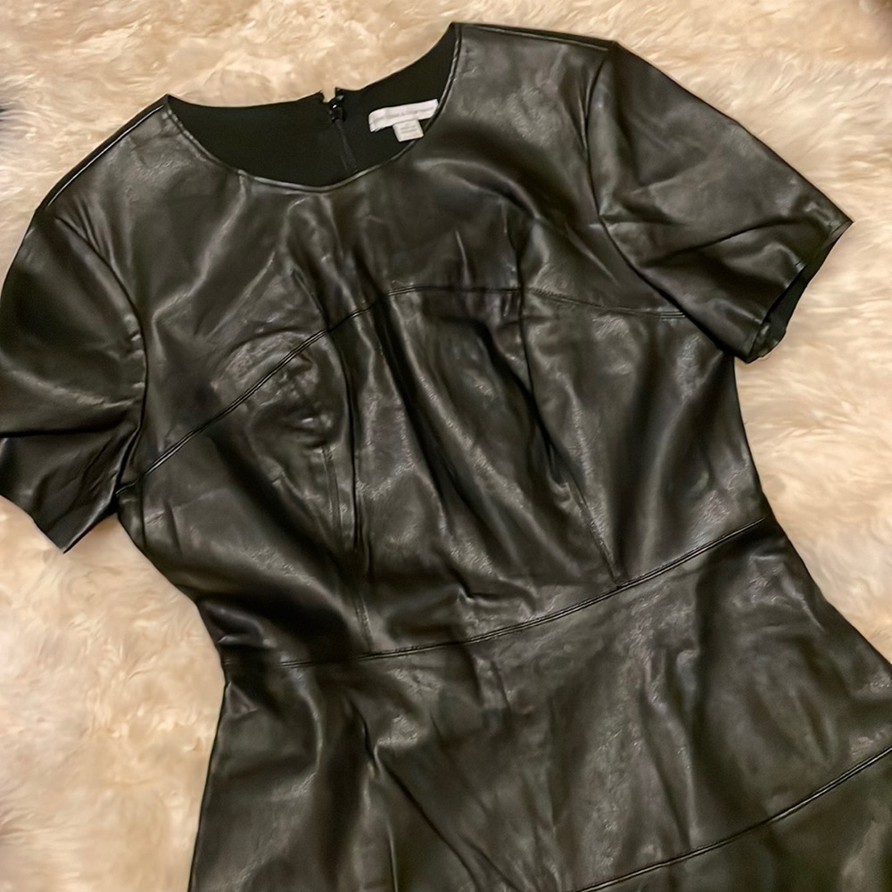 Black faux leather dress